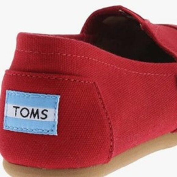 TOMS Classic Red Canvas Women Slip on size 5 - Picture 5 of 16